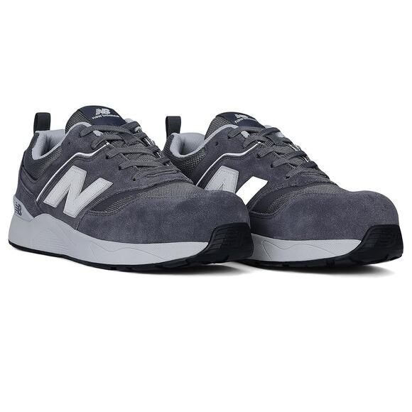 New Balance Mens Elite Lite Comp Toe Work Shoes US 8 M EU 41.5 Grey Leather EUC